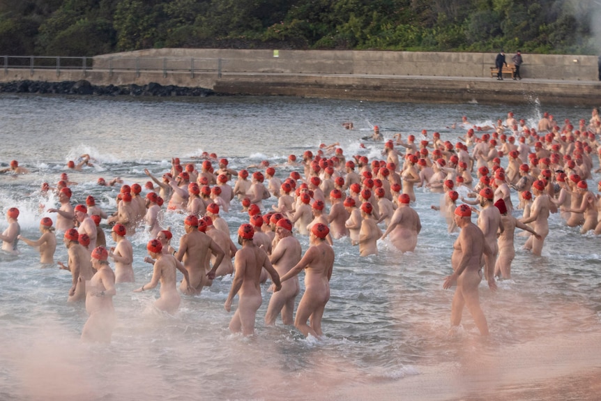 naked nude swimming