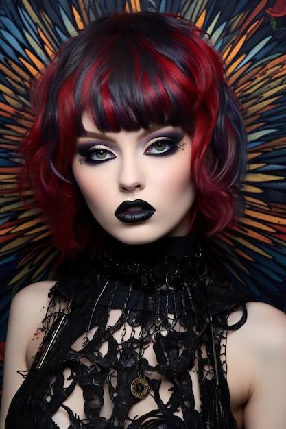 red haired goth