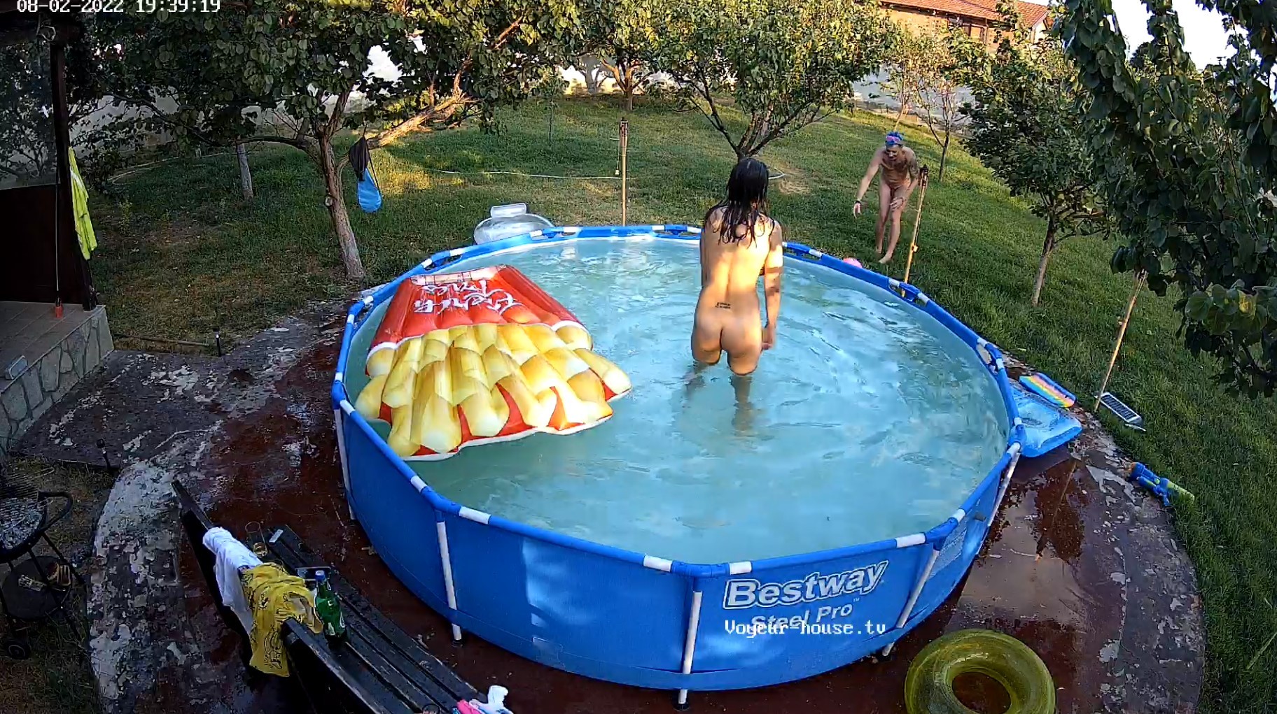 naked pool fun