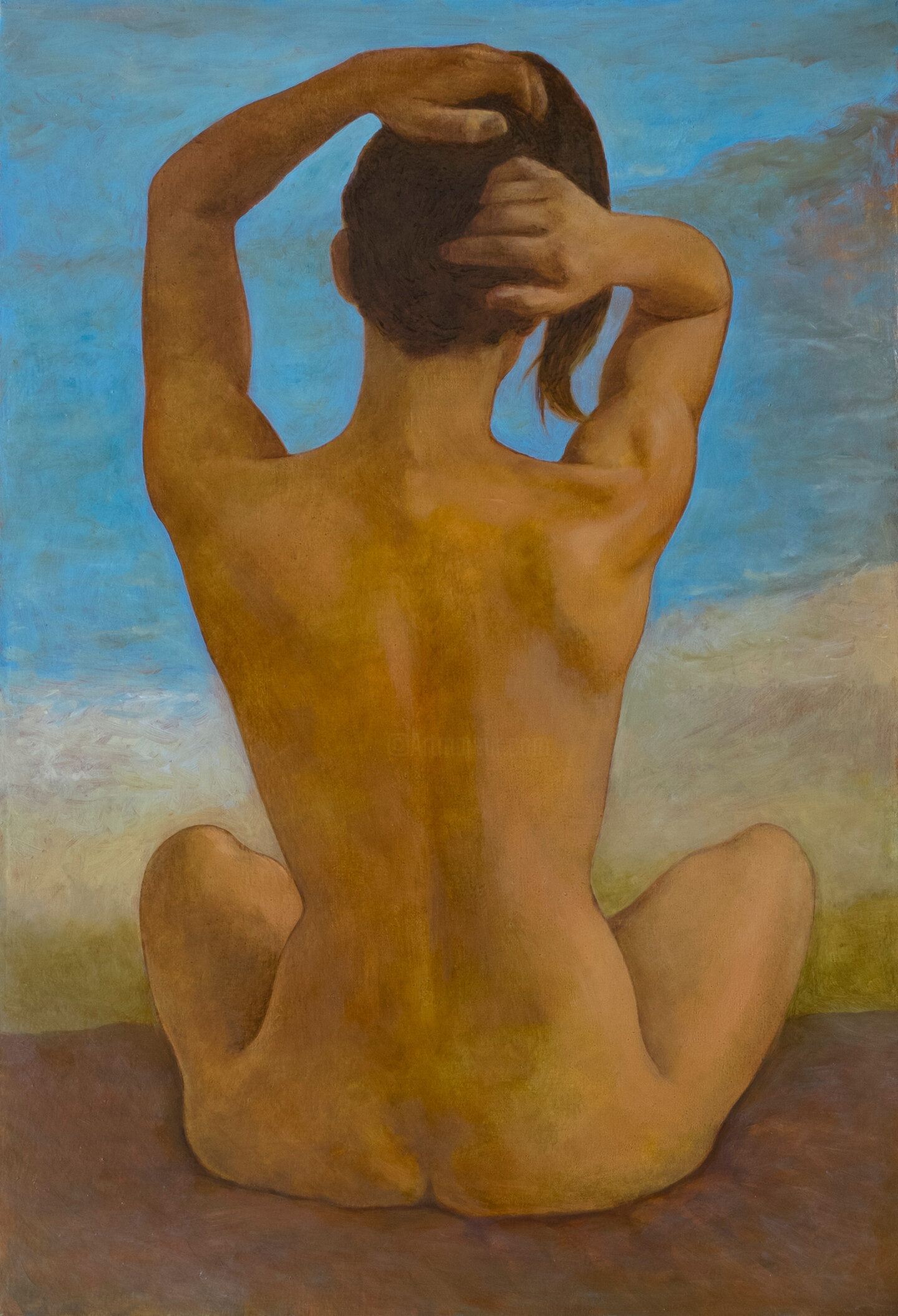 femme nue sur la plage