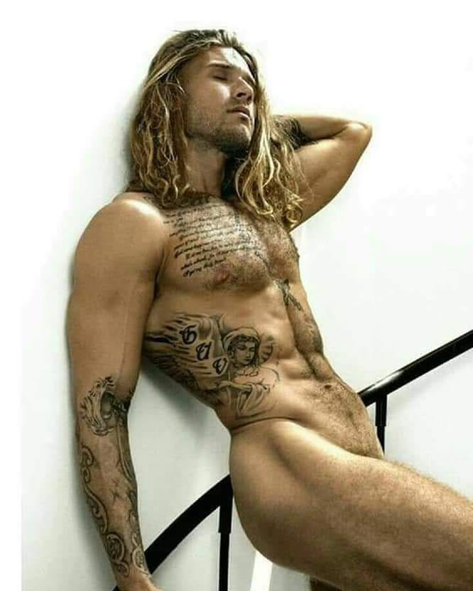 naked guys long hair