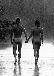 nude couple walk