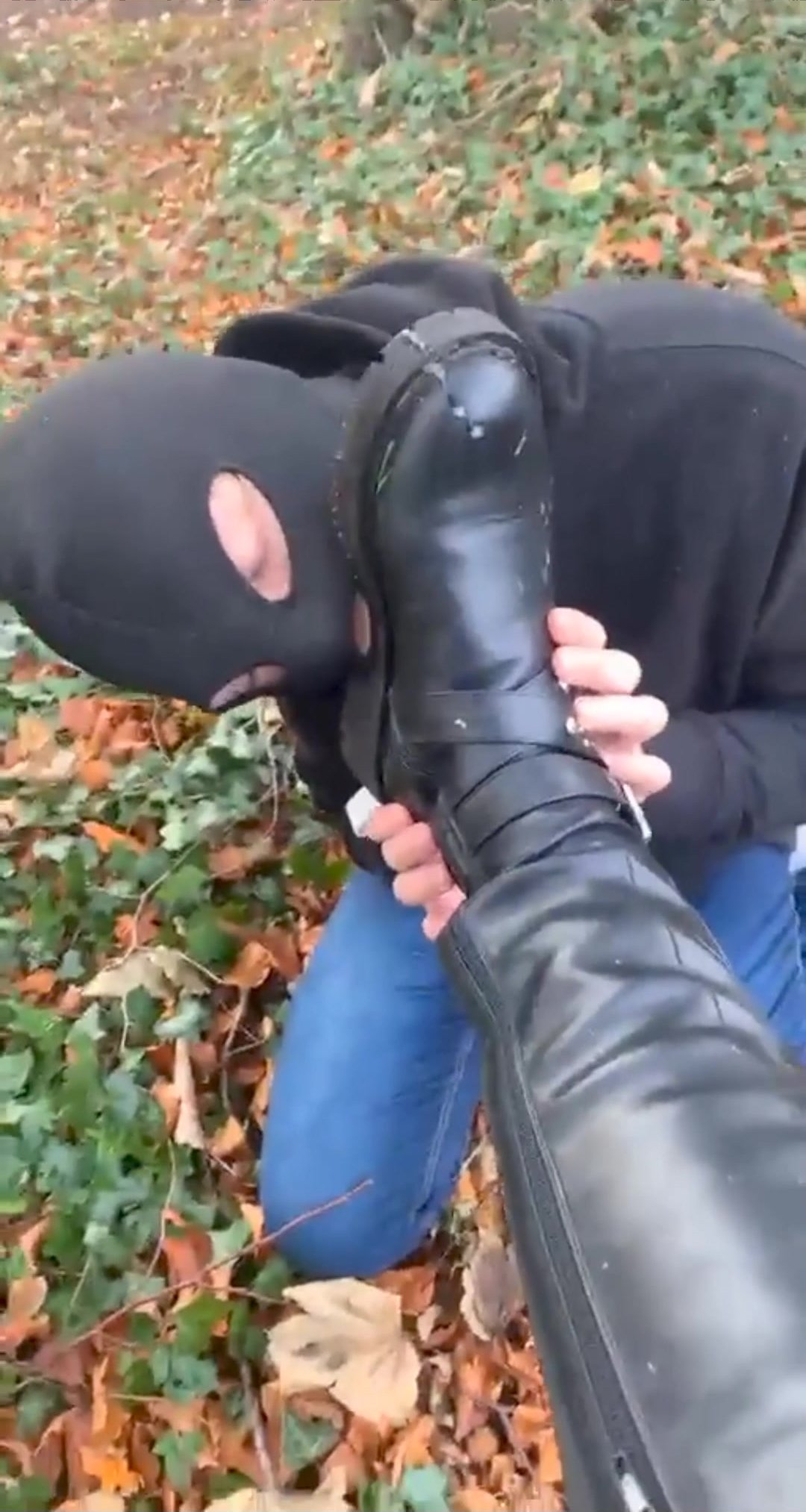 Slave Licking Mistress Boots scene girls